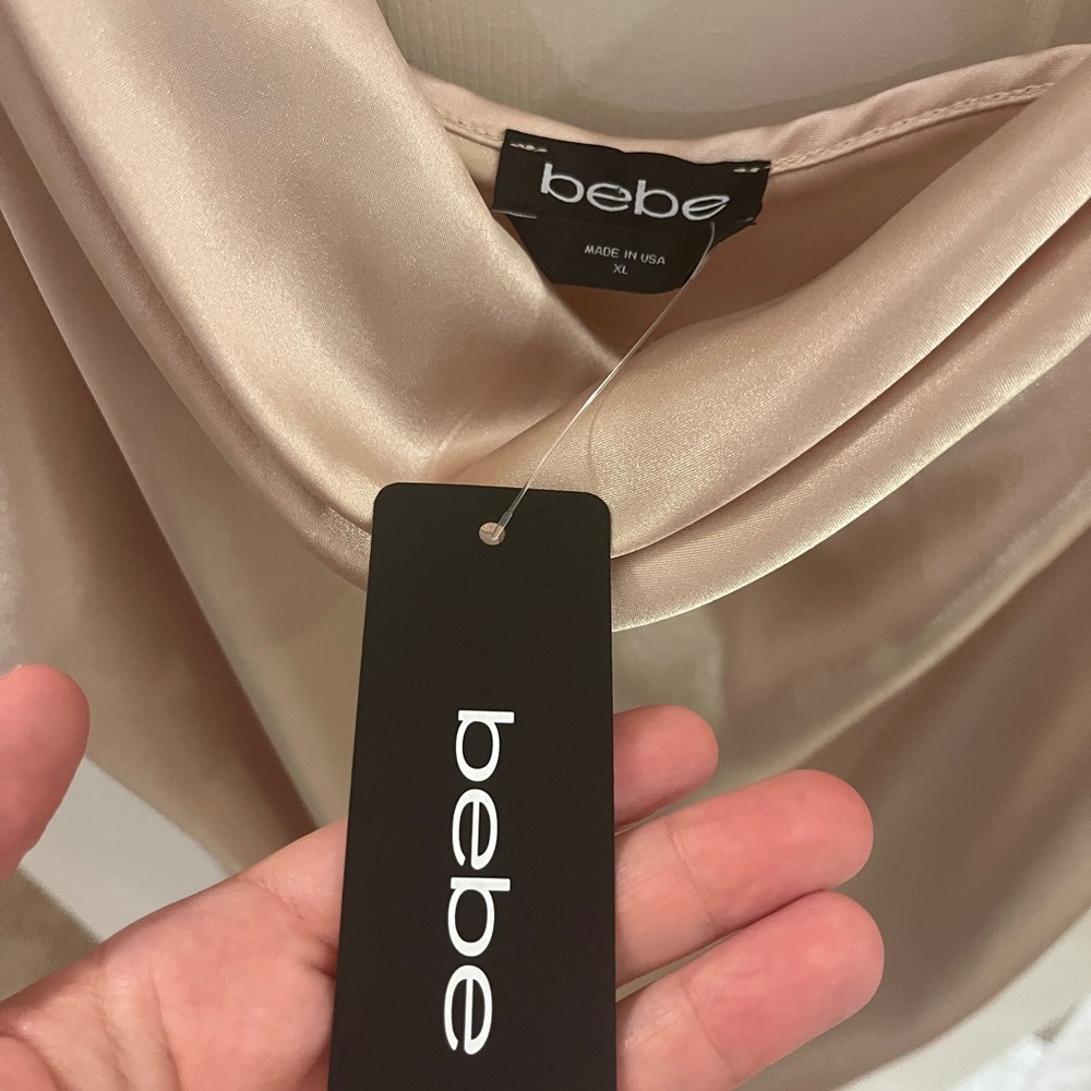 Bebe gold satin dress size XL